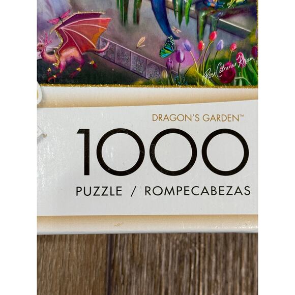 Josephine Wall Jigsaw Puzzle Dragon's Garden 1000 Piece Fairy Fantasy Glitter - Picture 4 of 6